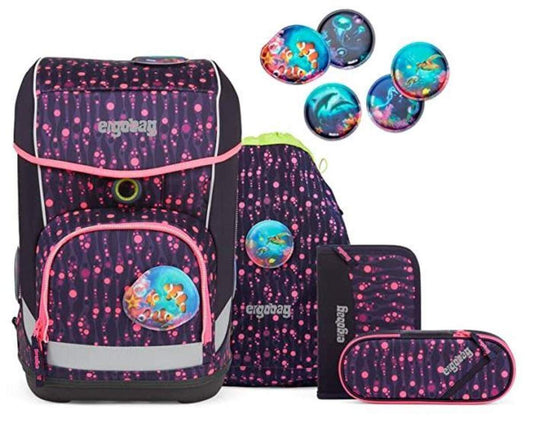 ergobag CUBO light Schulranzen-Set Bärmuda Viereck, 5-teilig