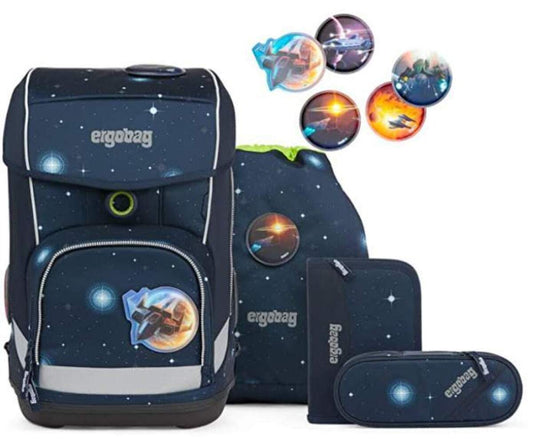 ergobag CUBO light Schulranzen-Set KoBärnikus Glow, 5-teilig