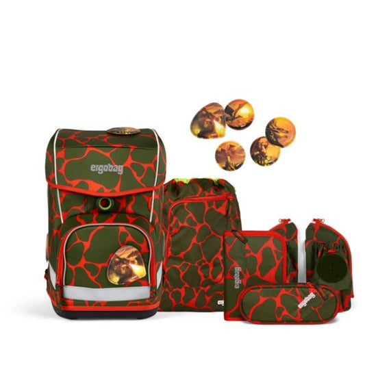 ergobag CUBO Light Schulrucksack-Set FeuerspeiBär LUMI Edition