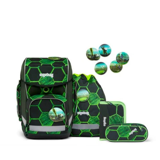 ergobag CUBO Schulrucksack-Set VolltreffBär, 5-teilig