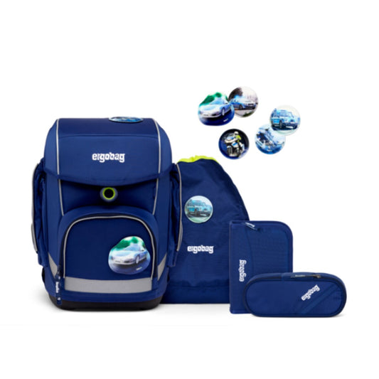 ergobag CUBO Schulrucksack-Set BlaulichtBär, 5-teilig