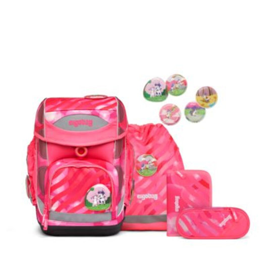 ergobag CUBO Schulrucksack-Set KuntBärbuntes Einhorn NEO