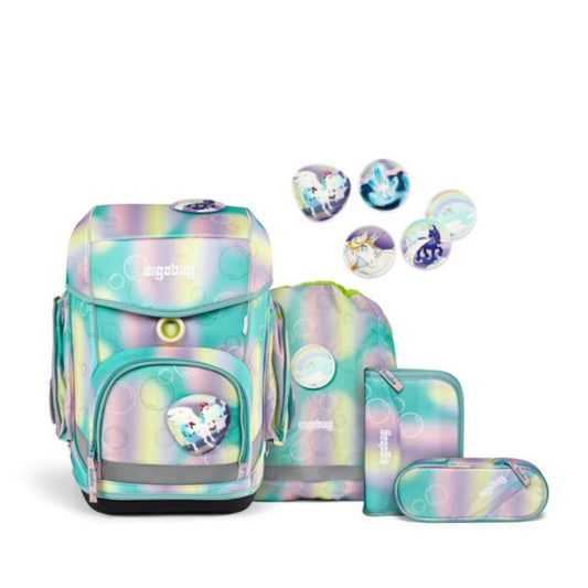 ergobag CUBO Schulrucksack-Set ZauBärwelt REFLEX GLOW, 5-teilig