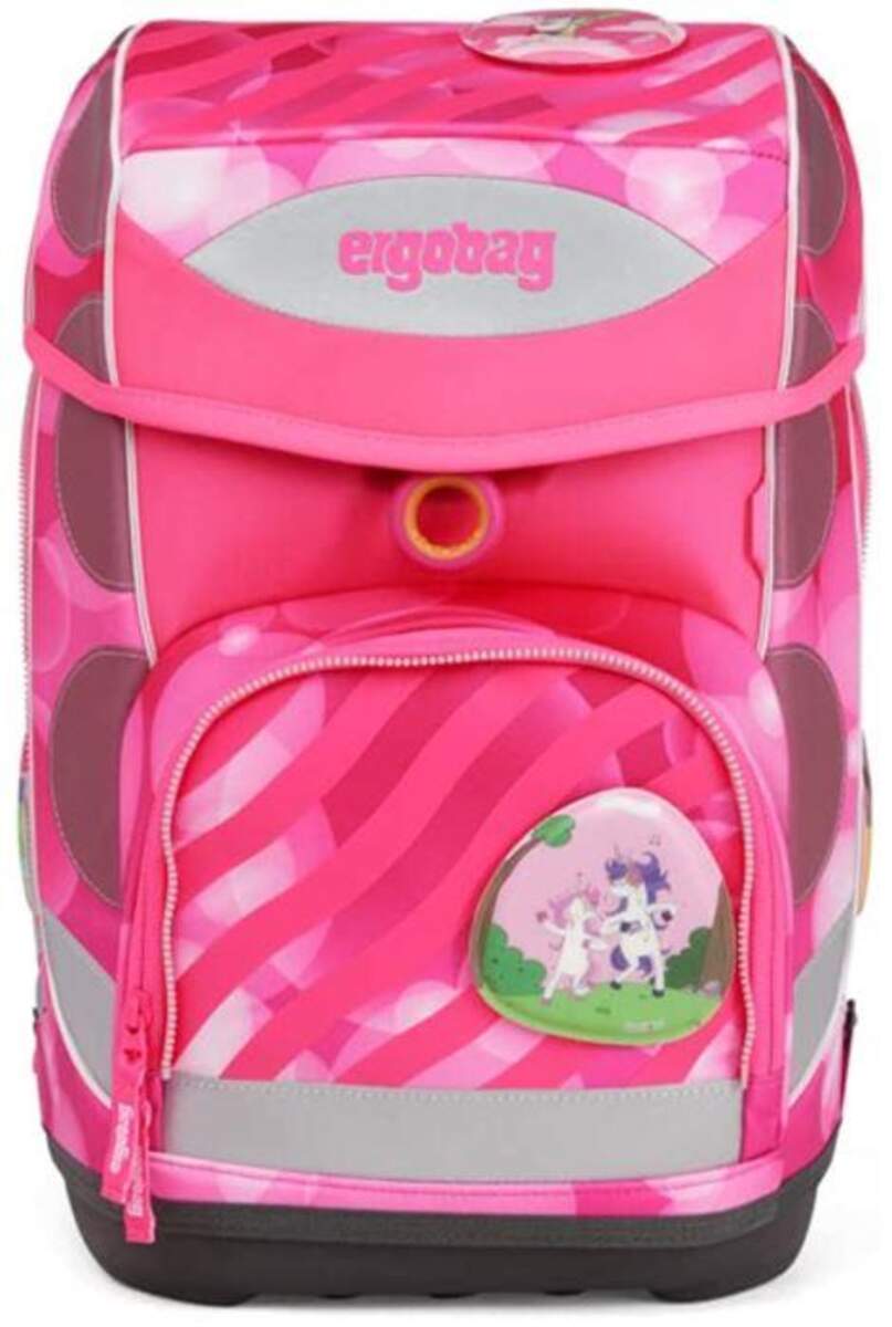 ergobag CUBO Set KuntBärbuntes Einhorn Neo Edition, ergonomischer Schulrucksack, Set 5-teilig