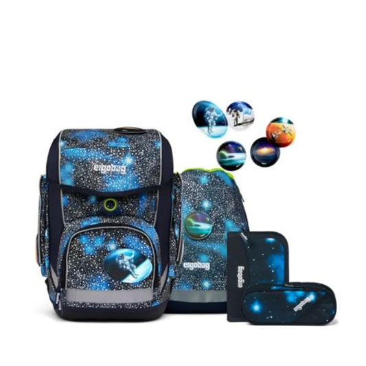 ergobag CUBO SPECIAL Schulrucksack-Set Bär Anhalter durch die Galaxis, 5-teilig
