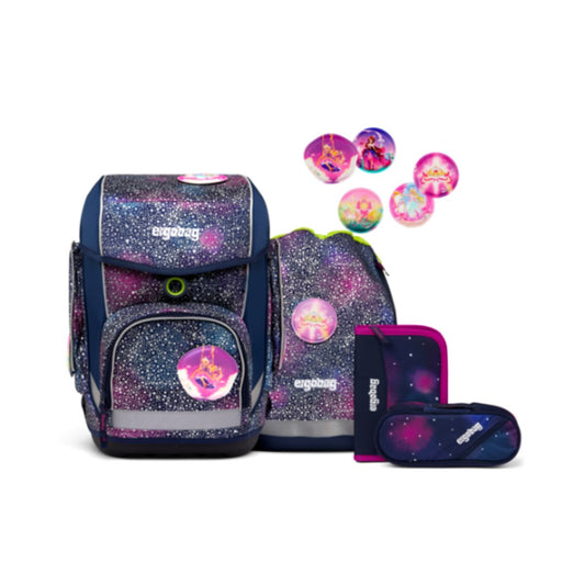 ergobag CUBO SUPER REFLEX GLOW Schulrucksack-Set Bärlaxy, 5-teilig