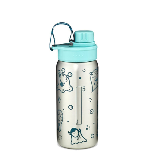 ergobag Edelstahl Trinkflasche Petrol, 500 ml