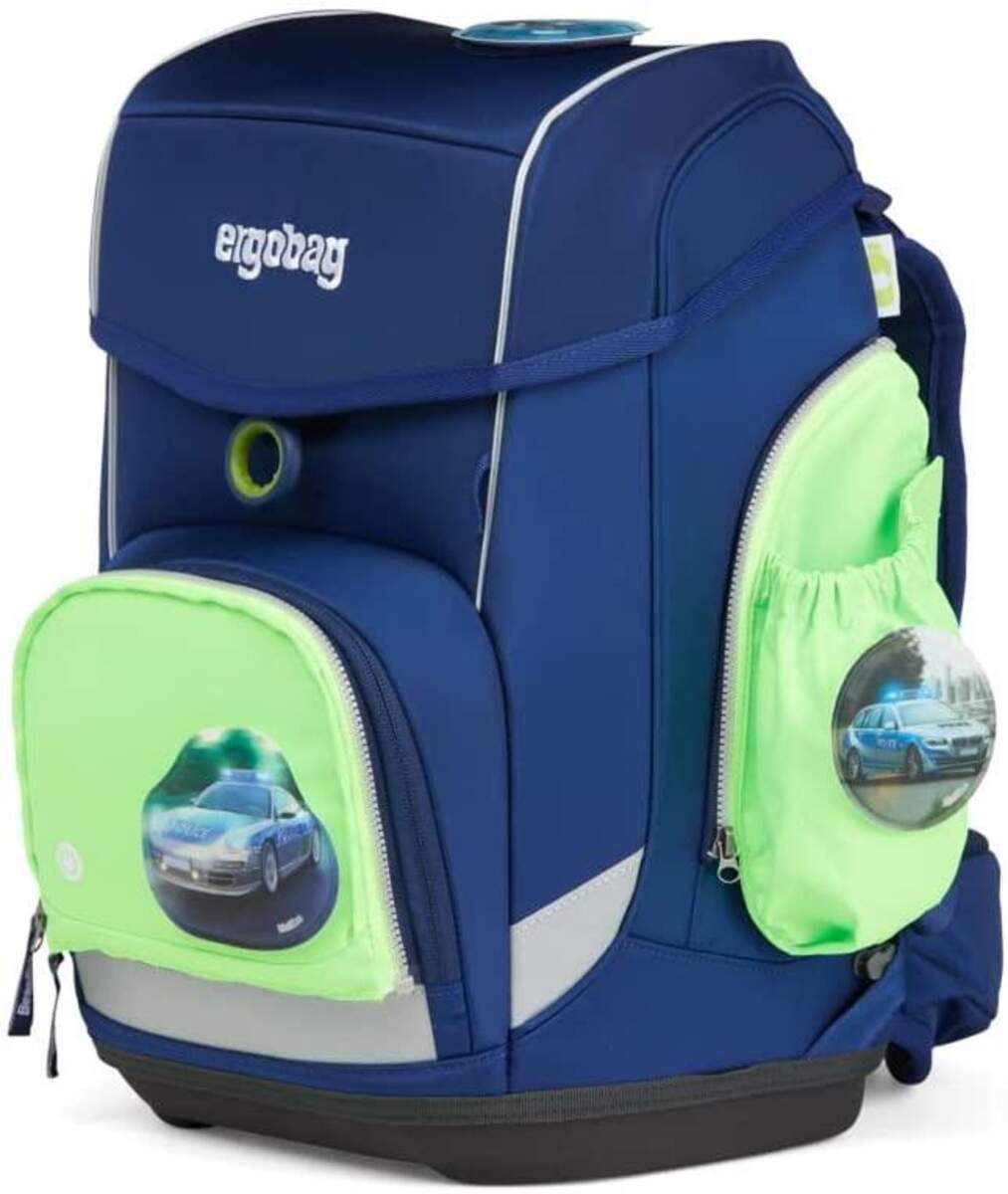 ergobag Fluoreszierendes LED Seitentaschen-Set Grün, 3-teilig