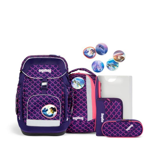 ergobag Maxi-Set Schulrucksack-Set PerlentauchBär LUMI Edition, 6-teilig