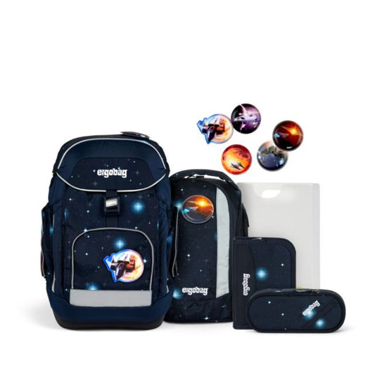 ergobag Maxi-Set Schulrucksack-Set KoBärnikus GALAXY GLOW, 6-teilig