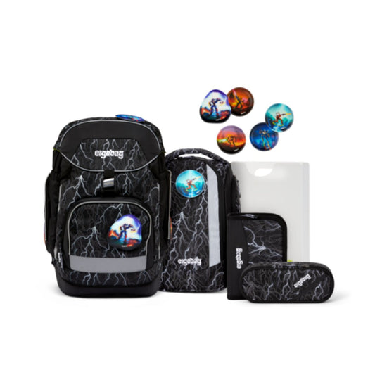 ergobag PACK REFLEX GLOW Schulrucksack-Set Super ReflektBär, 6-teilig
