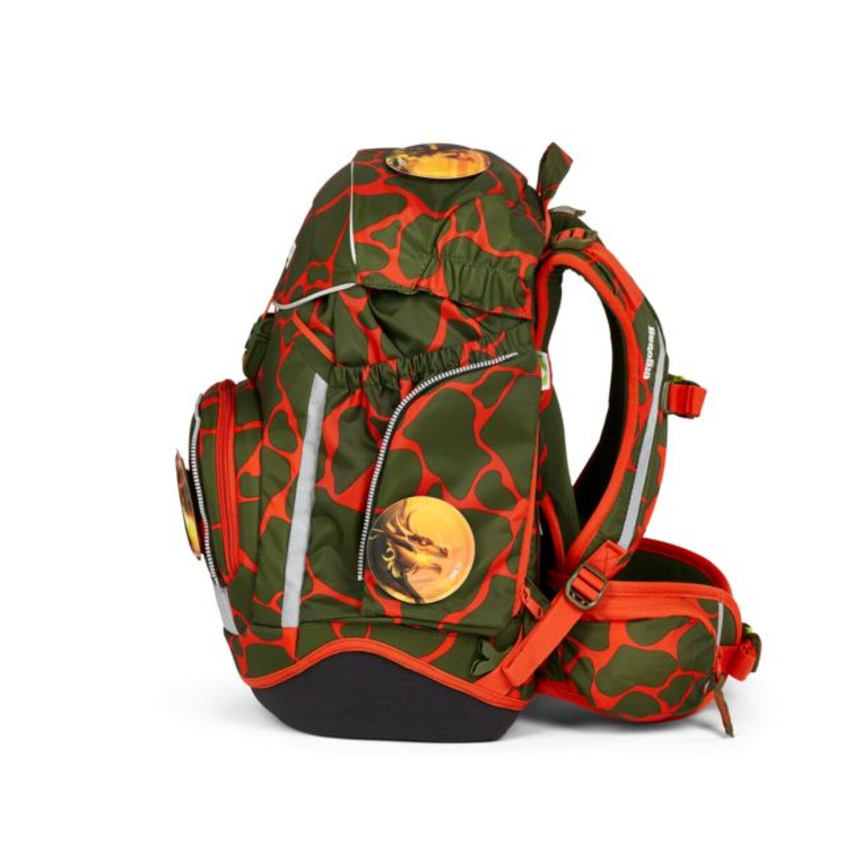 ergobag PACK Schulrucksack-Set FeuerspeiBär LUMI Edition, 6-teilig