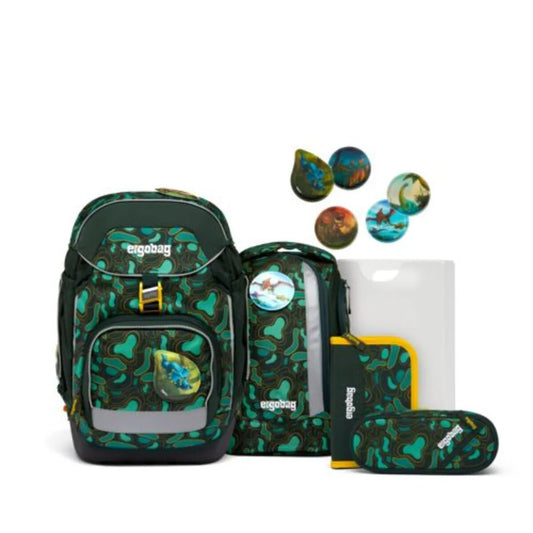 ergobag PACK Schulrucksack-Set TriBärratops, 6-teilig