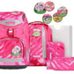 ergobag PACK Set KuntBärbuntes Einhorn Neo Edition, ergonomischer Schulrucksack, Set 6-teilig