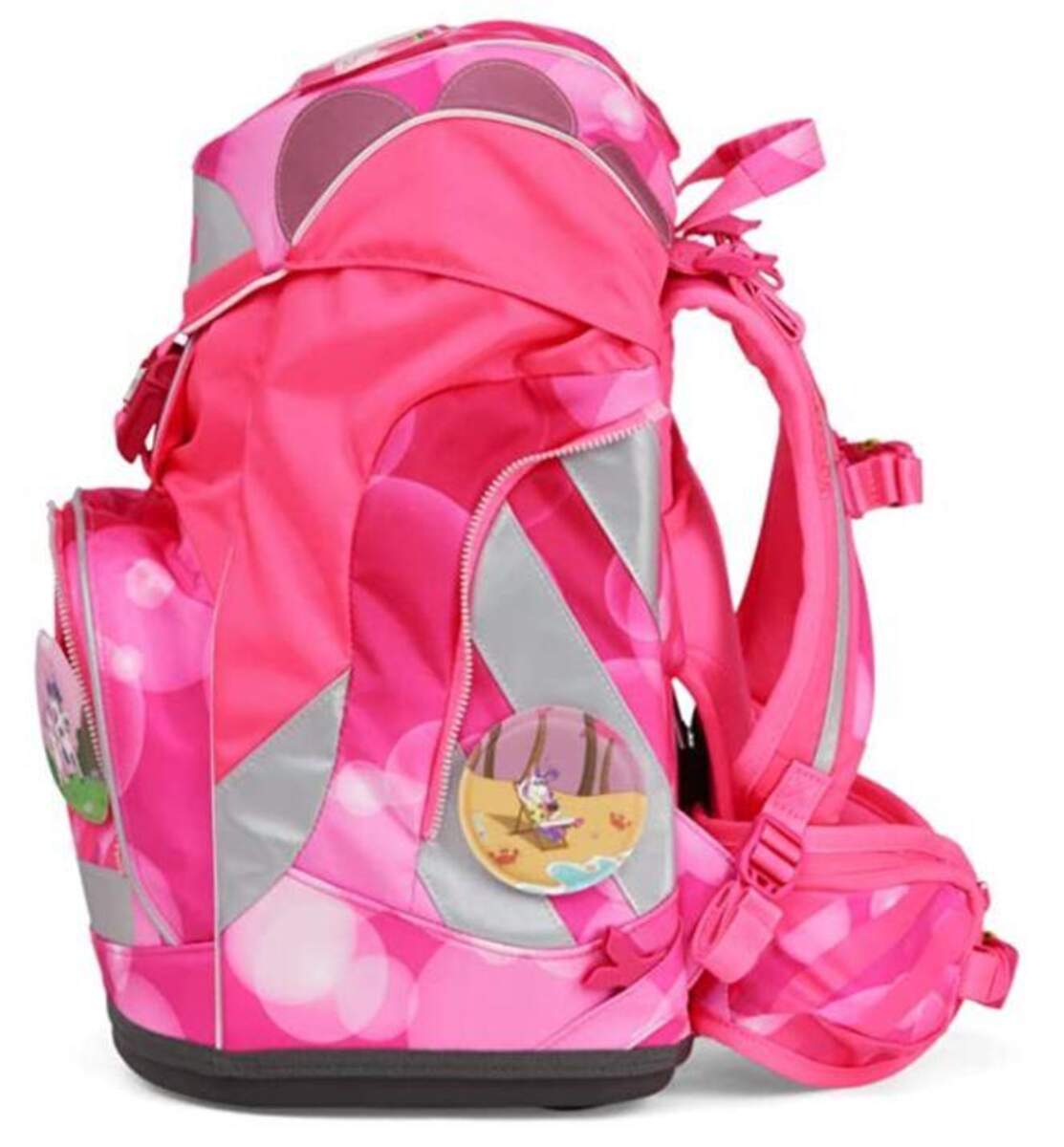 ergobag PACK Set KuntBärbuntes Einhorn Neo Edition, ergonomischer Schulrucksack, Set 6-teilig
