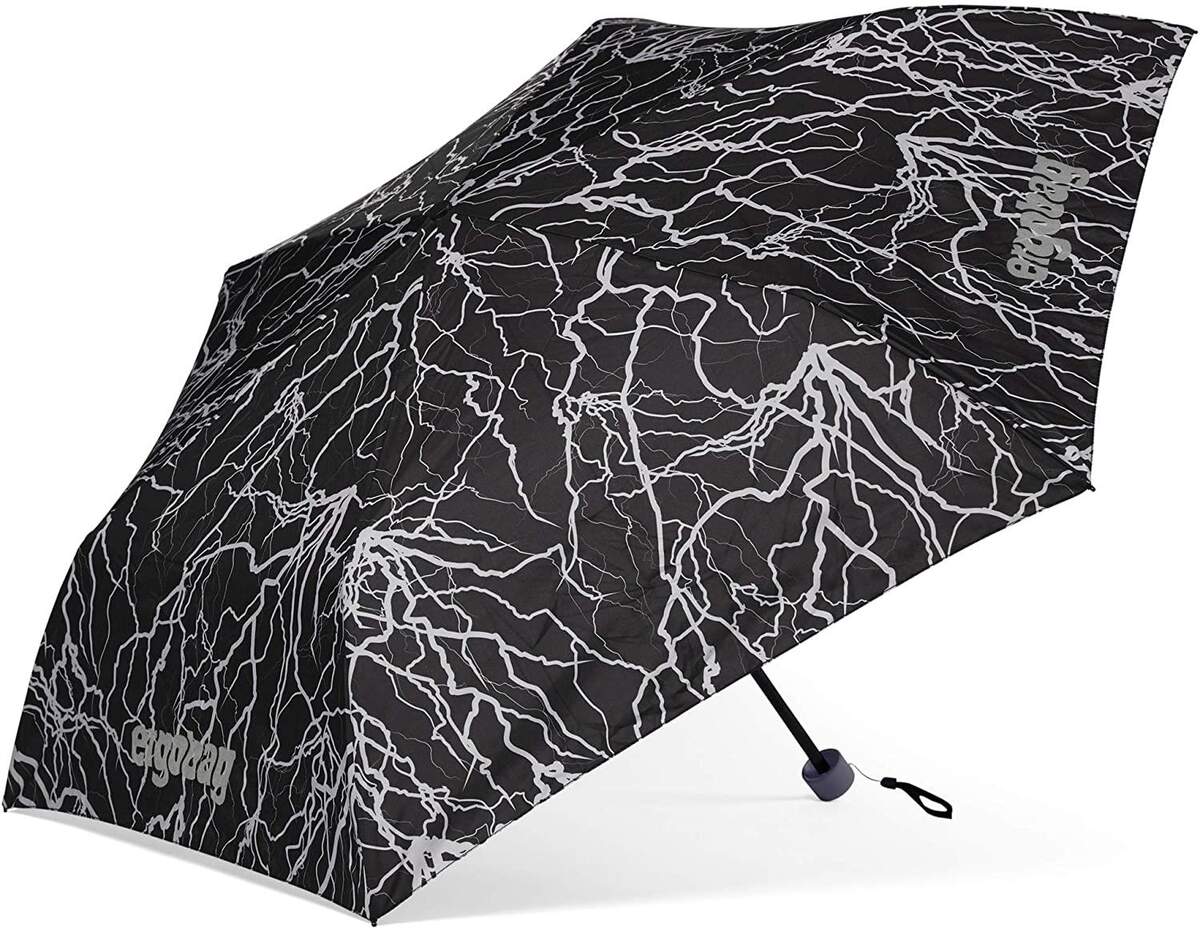 ergobag Regenschirm Super ReflektBär, S, Ø 90 cm, schwarz