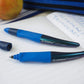 Ergonomischer Tintenroller für Linkshänder - STABILO EASYoriginal Holograph Edition in blau -  Einzelstift - Schreibfarbe blau (löschbar) - inklusive Patrone