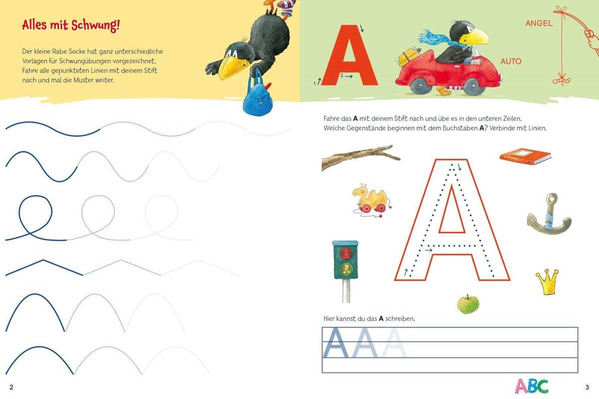 Esslinger Verlag Der kleine Rabe Socke: Alles ratzfatz weggewischt! Buchstaben schreiben