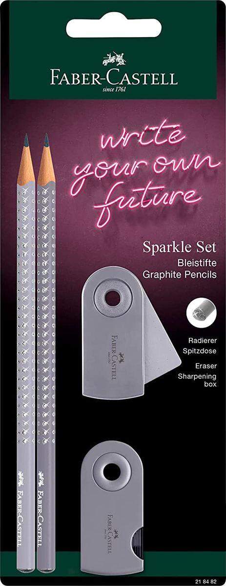 Faber-Castell 218482 - Schreibset Sparkle coconut/gray, 1 Stück