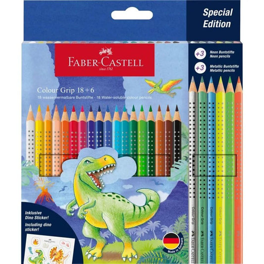 Faber-Castell Buntsti ft ColourGrip Dino 18+6