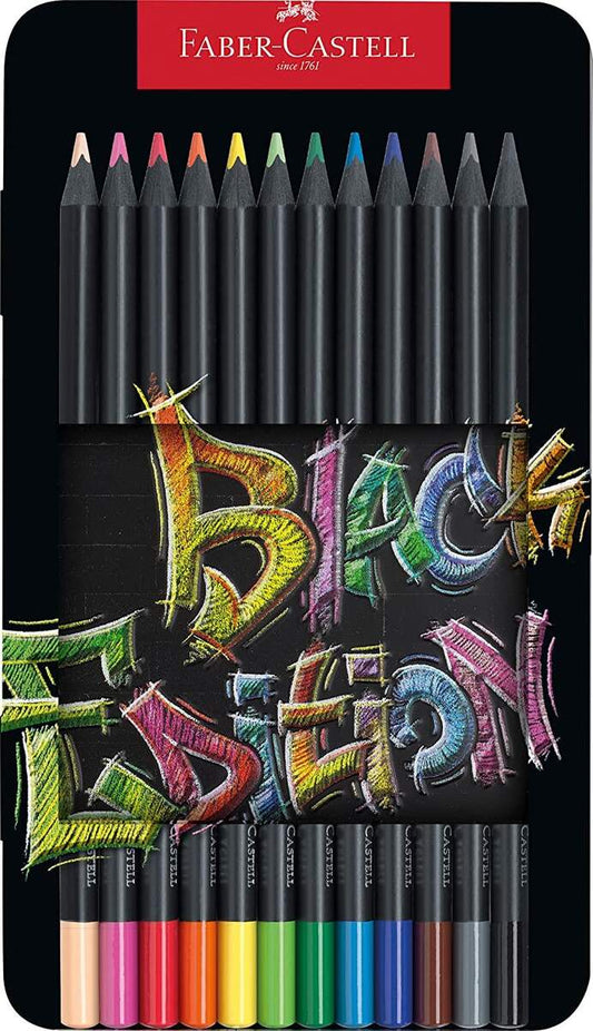 Faber-Castell Buntstifte Black Edition 12er Metalletui