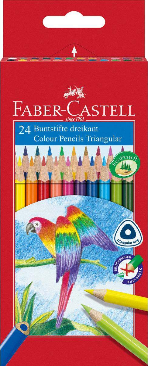Faber-Castell Buntstifte Dreikant, 24er Kartonetui