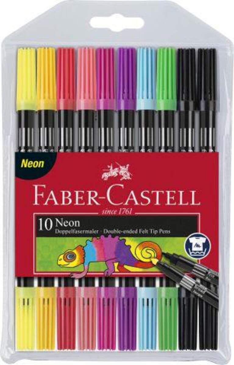 Faber-Castell Doppelfasermaler neon, 10 Stück