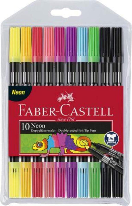 Faber-Castell Doppelfasermaler neon, 10 Stück