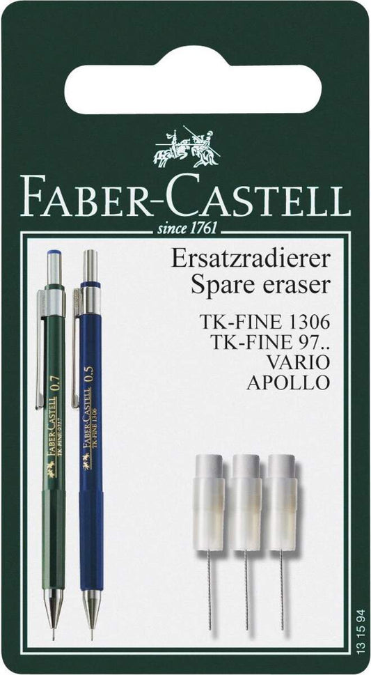 Faber-Castell Ersatzradierer, weiß, 3 Stück