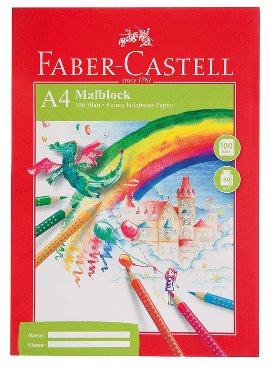 Faber-Castell Malblock, DIN A4 Rote Linie, 100 Blatt