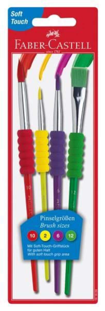 Faber-Castell Pinselset 4-teilig, mit Softgriffstück