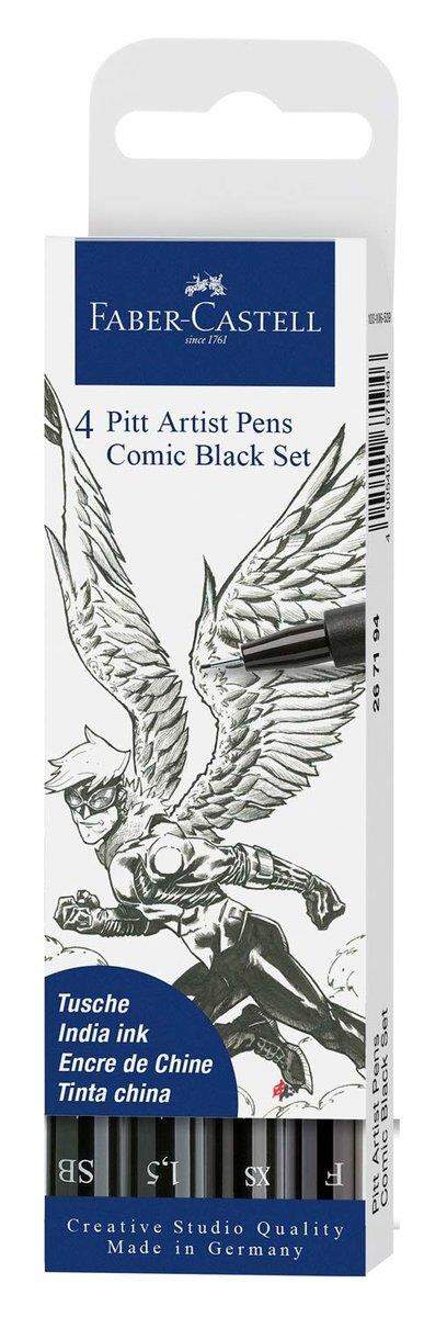 Faber-Castell Pitt Artist Pen Tuschestift Comic, 4er Etui