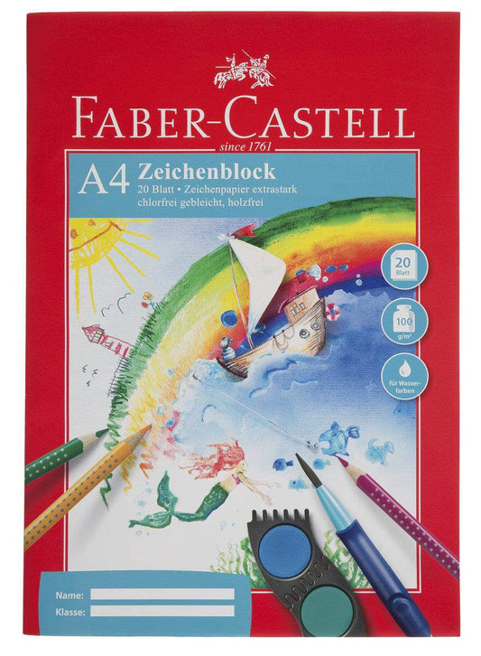 Faber-Castell Zeichenblock A4 perforiert FSC-Mix, 20 Blatt