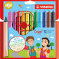 Filzstift mit Kappenring - STABILO Cappi - 12er Pack - mit 12 verschiedenen Farben