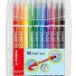 Filzstift und Fineliner in einem - STABILO Trio 2 in 1 - 10er Pack mit 10 verschiedenen Farben
