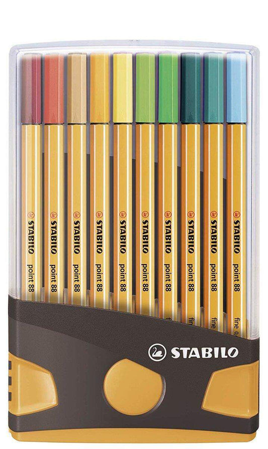 Fineliner - STABILO point 88 ColorParade - 20er Tischset in anthrazit/orange - mit 20 verschiedenen Farben