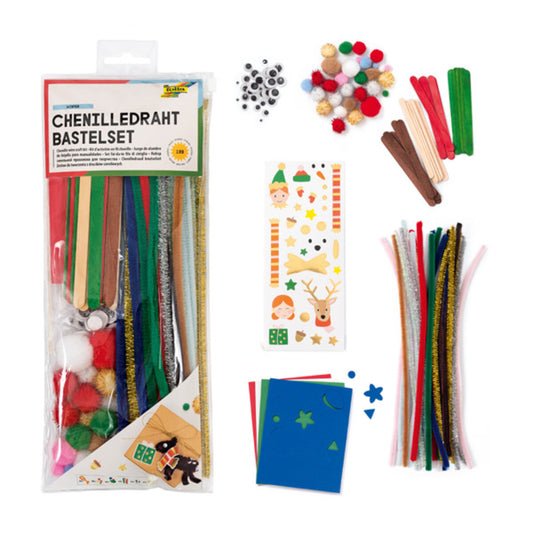 Folia Chenilledraht Bastelset WINTER, 199 Teile