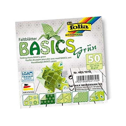 Folia Faltblätter Basics grün 10 x 10 cm, 50 Blatt