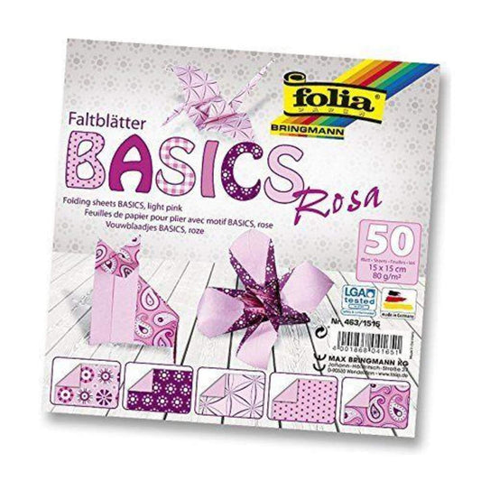 Folia Faltblätter Basics rosa, 50 Blatt