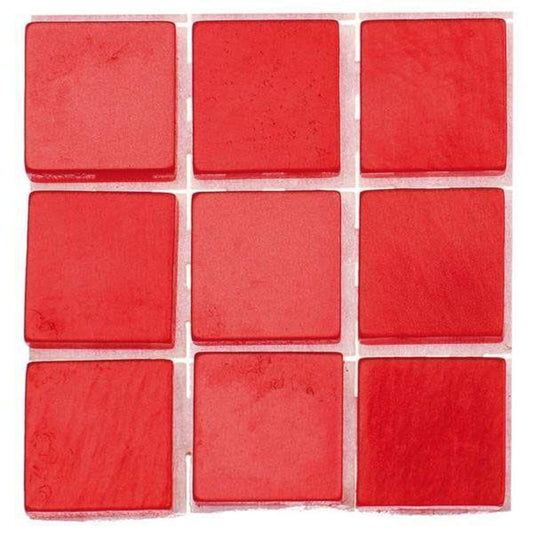 Glorex Poly-Mosaic, 10 x 10mm, rot, 63 Stück