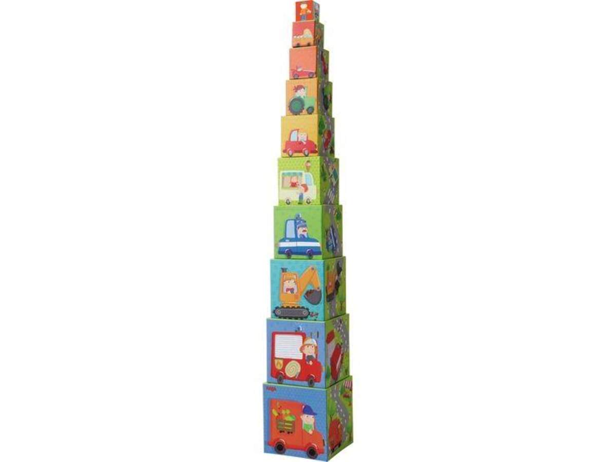 HABA 301524 Stapelwürfel Flotte Flitzer