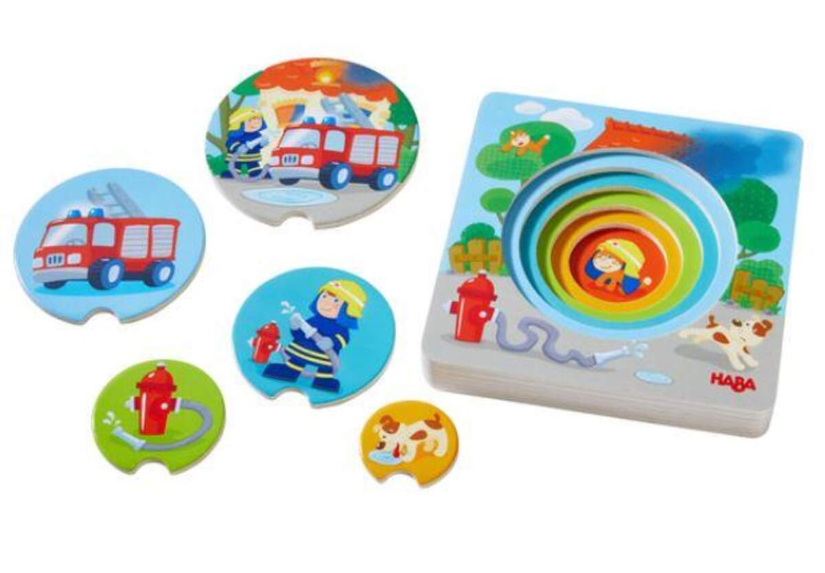 HABA 303252 Holzpuzzle Feuerwehr-Einsatz