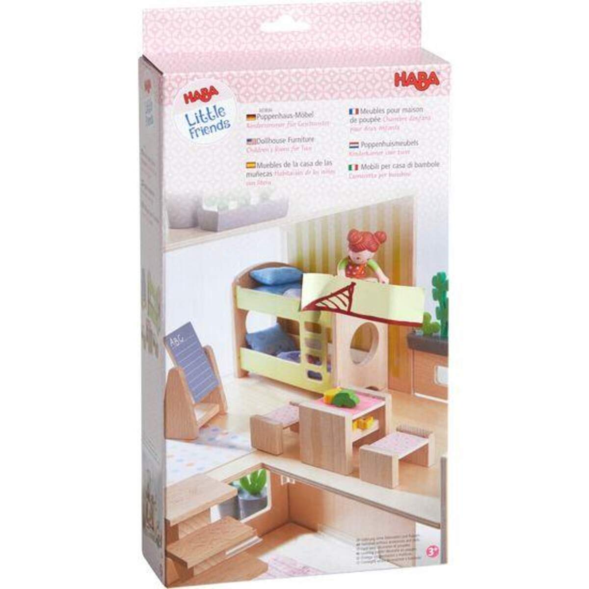 HABA 303836 Little Friends Puppenhaus-Möbel Kinderzimmer für Geschwister