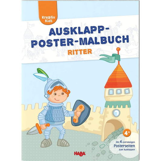 HABA 304455 Kreativ Kids Ausklapp-Poster-Malbuch Ritter