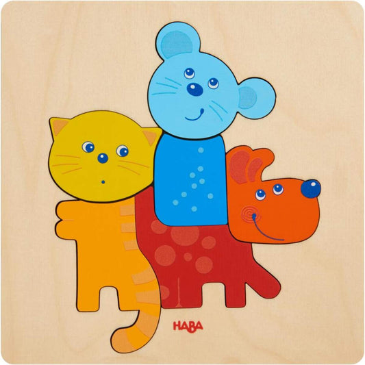HABA 304610 Holzpuzzle Haustiere