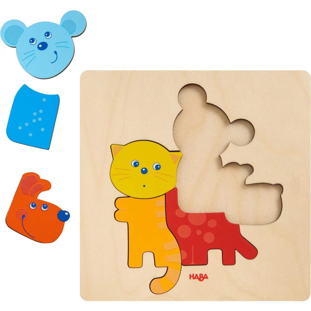 HABA 304610 Holzpuzzle Haustiere