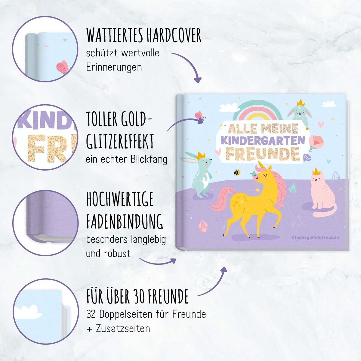 Häfft Verlag Freundebuch Kindergarten, 1 Stück, 8-fach sortiert