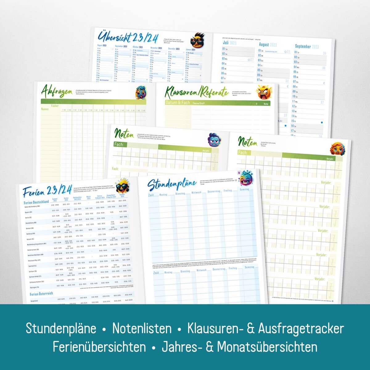Häfft Verlag Häfft – Das Hausaufgabenheft! 23/24  A5, 1 Stück, 4-fach sortiert