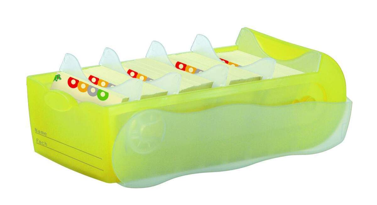 HAN Karteibox CROCO für 500 Karten A8, gelb-transluzent