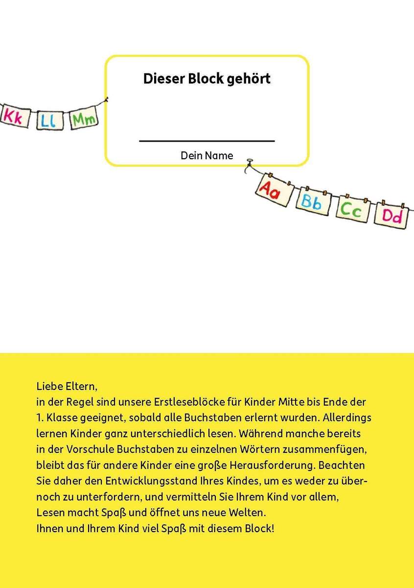 Hauschka Verlag Erstleseblock - In der Schule ist was los!, A5-Block
